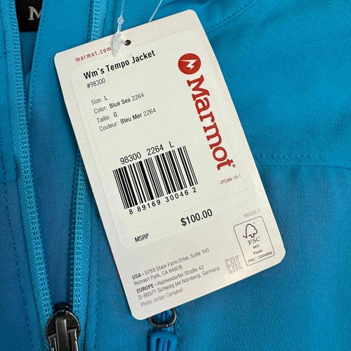 Marmot Women's Tempo Jacket M3 Softshell Breathable Water Repellent Blue Sea L - Picture 14 of 16