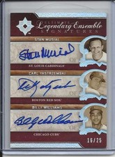 2006 UPPER DECK BILLY WILLIAMS STAN MUSIAL CARL YASTRZEMSKI AUTO SIGNED #D16/25