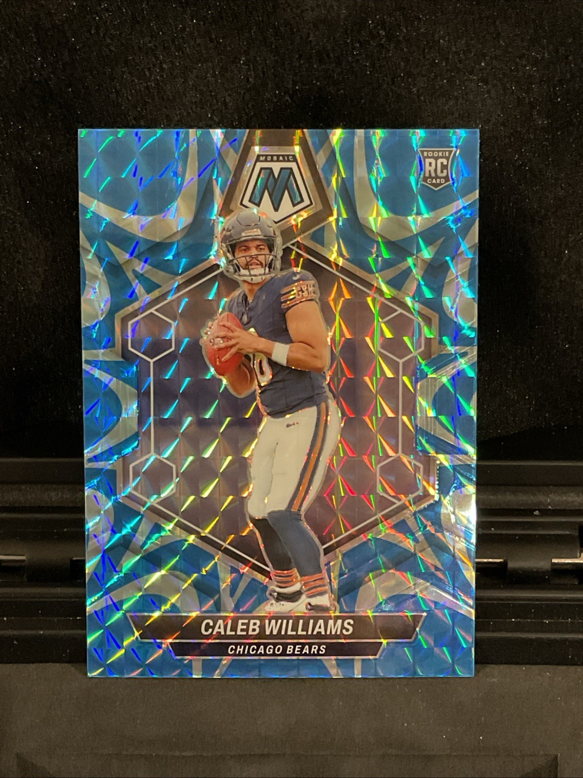 2024 Panini Mosaic - Rookies Caleb Williams #301 Reactive Blue Mosaic Prizm (RC)