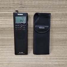 Tecsun PL-360 Digital PLL Portable MW/FM Shortwave Radio Black Travel Case VG