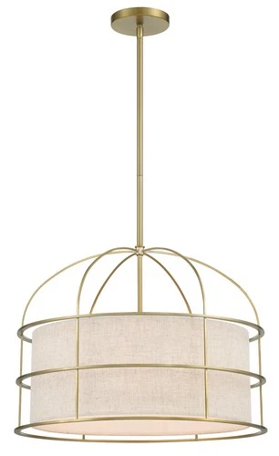 Minka Lavery 2155 Gateway Park 5 Light 20"W Cage Pendant - Brass - Picture 4 of 5