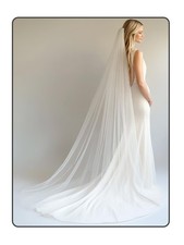 Cathedral Length Veil 1 Tier Bridal Long Tulle Chapel - Elegant Wedding