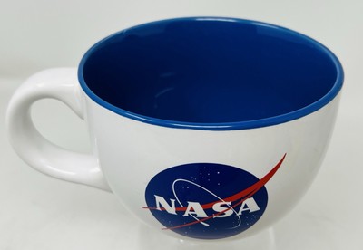 NASA Coffee Mug Huge 24 Ounce Size White Soup Cup Space Logo Classic NASA Logo