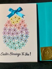 Happy Easter Card Handmade Beautiful Pastel Flower Egg To You 