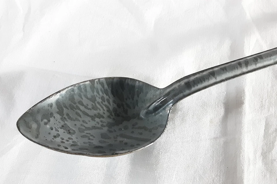 VTG Gray Graniteware Enamelware Spoon with 11.5" Long Handle▪︎No Rust! - Image 3 of 4
