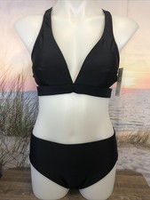 NWT Cupshe Two Piece Swimsuit Size Medium Black