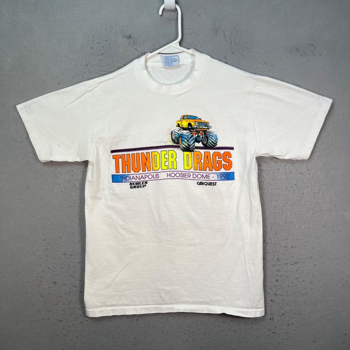 Vintage 1992 Thunder Drags Monster Truck Graphic T-Shirt Mens Size 