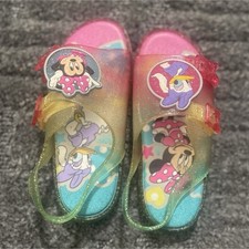 Disney Minnie Mouse Daisy Duck Multicolor Glitter Slide Sandals Girls 7