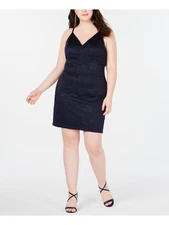 EMERALD SUNDAE Womens Spaghetti Strap Above The Knee Cocktail Body Con Dress