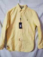 Polo Ralph Lauren Shirt Mens Small Yellow Classic Fit Button Down Preppy NWT NEW