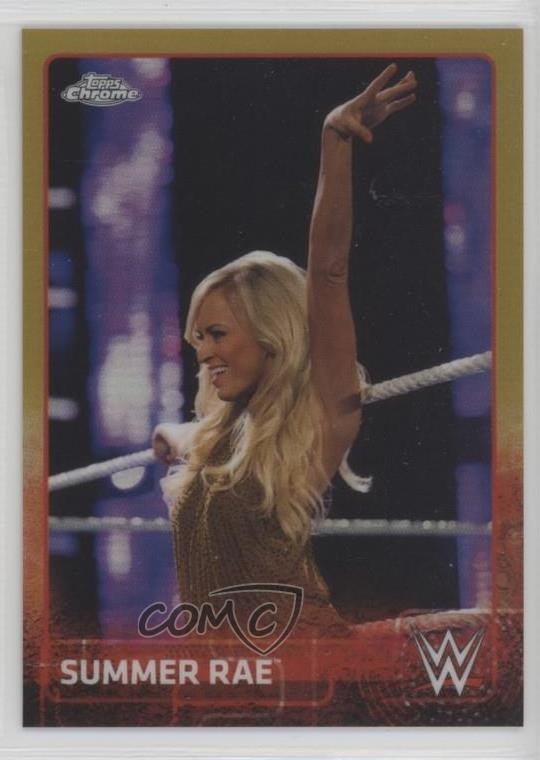 2015 Topps Chrome WWE Gold Refractor 5/50 Summer Rae #68 5i3