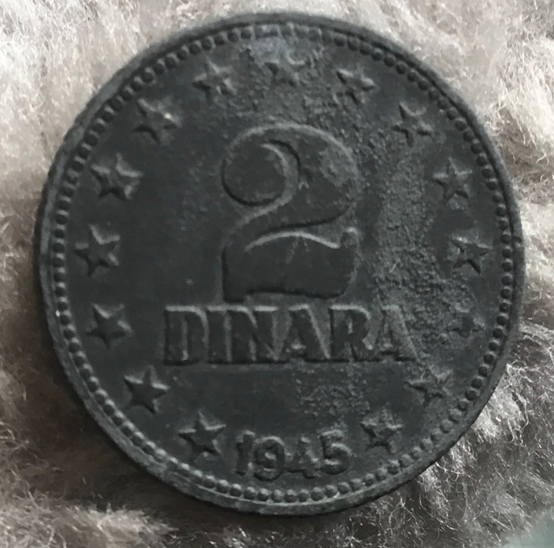1945 2 Dinara Yugoslavia KM# 27