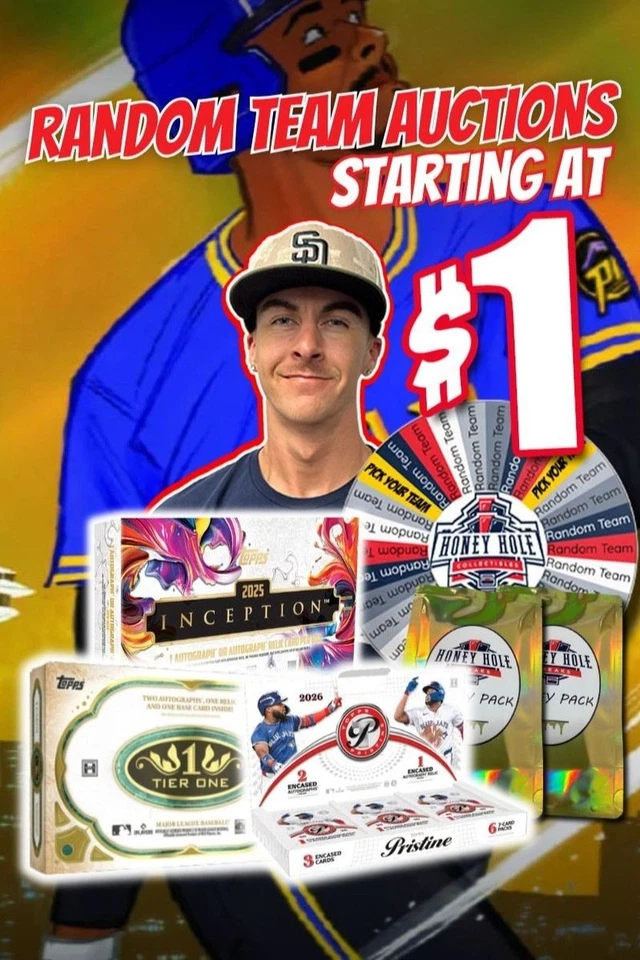 BASEBALL MIXERS, 26 Pristine/26 Tier One & Honey Packs Starting at $1