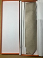 Excellent condition HERMES with tag Tie H pattern Cream Gold