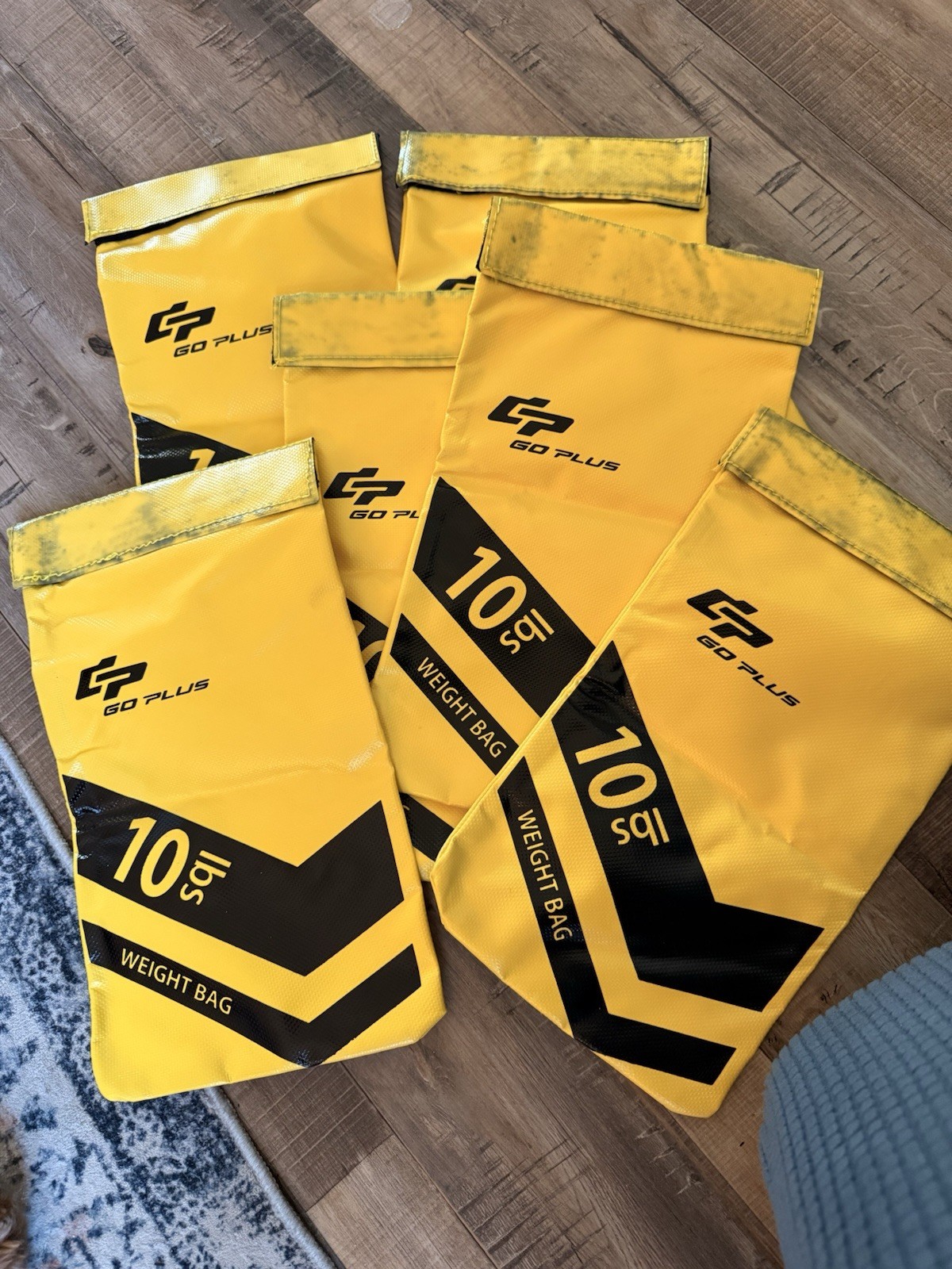GoPlus Adjustable 10 lbs Weight Bags Set of 6 Yellow Black Gym Training