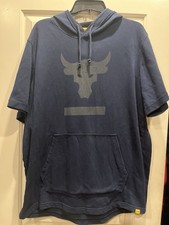 Project Rock Brahma bull Short Sleeve Hooded Sweatshirt Size XXL