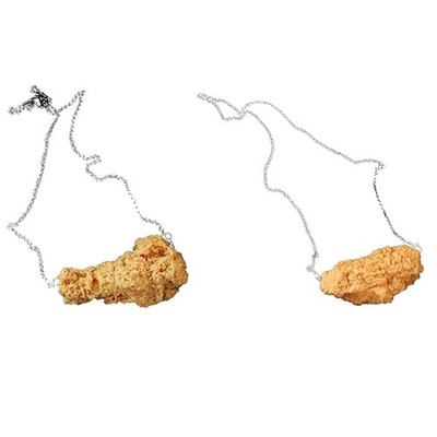 Simulation Fried Chicken Pendant Necklace Resin Barbecue Chicken Legs Wings Neck