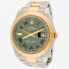 Rolex Wimbledon Datejust II 2-Tone 18KY Gold & SS Slate Dial 41mm 116333 w/Card