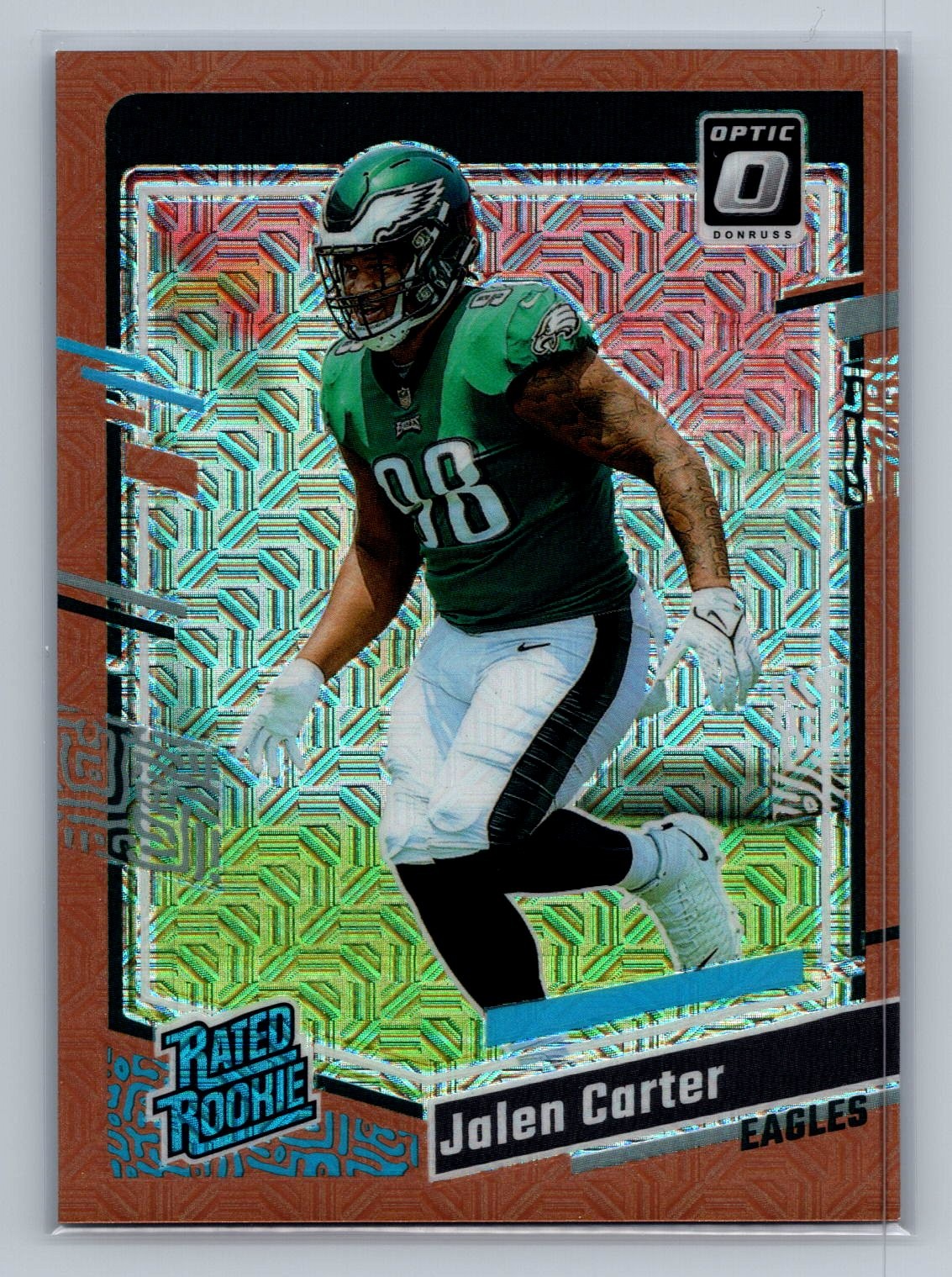 Jalen Carter 2023 Donruss Optic #281 Bronze Mojo #/35 Eagles