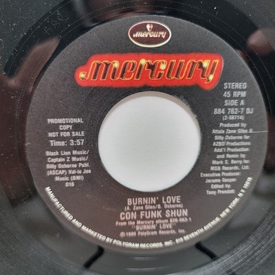 Con Funk Shun Burnin Love 7'' 45rpm m- Vinyl Soul Record free sleeve