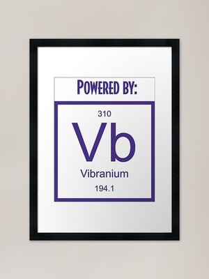 Powered by Vibranium gerahmtes Kunst Pri gerahmtes Wandbild Poster Leinwanddruck Bild