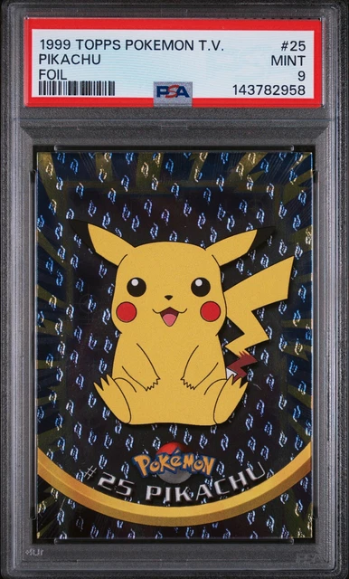 1999 TOPPS POKEMON TV FOIL #25 PIKACHU PSA 9