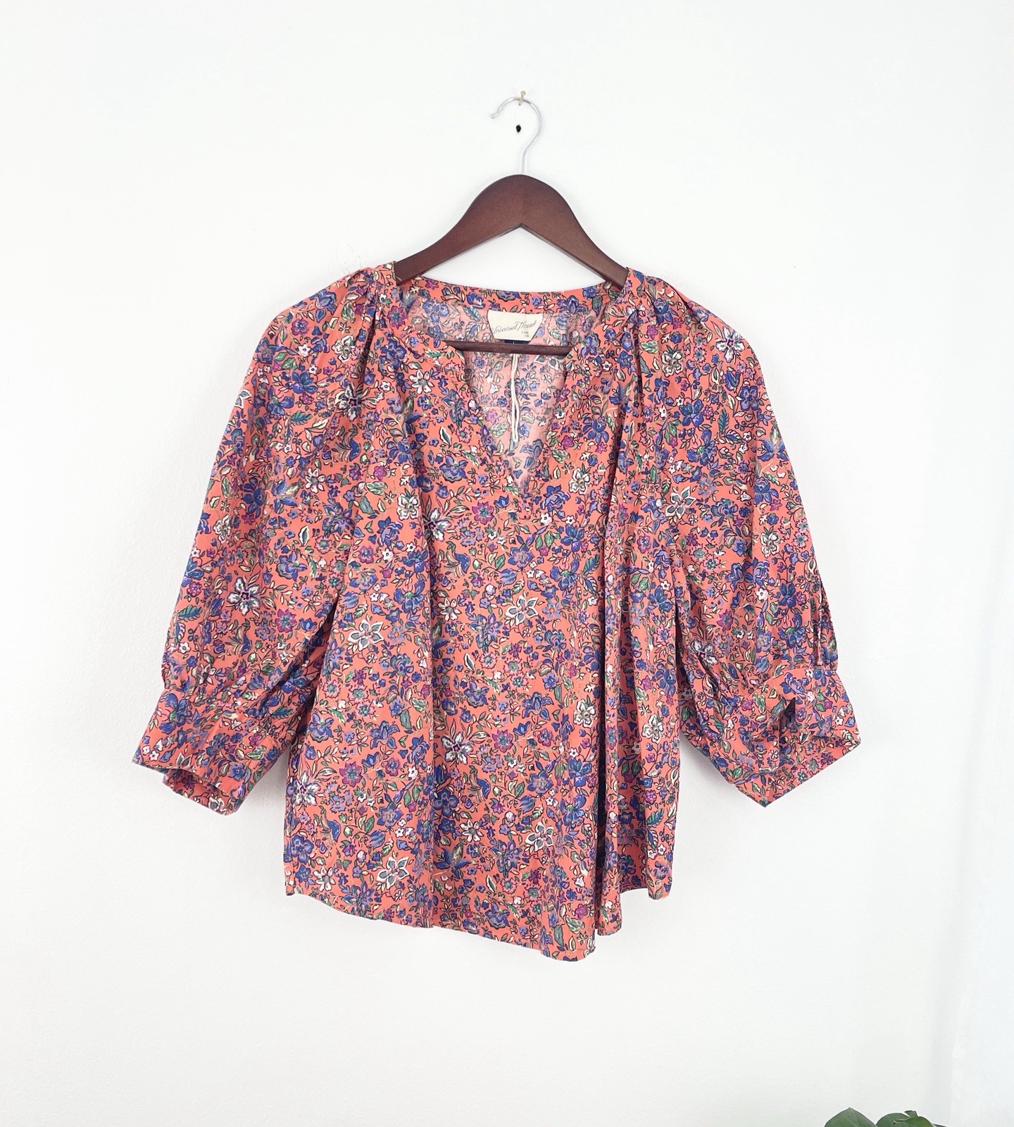 Universal Thread L Orange Multi Color Floral 3/4 … - image 1