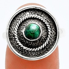 Natural Azurite Chrysocolla 925 Sterling Silver Ring s.8 Jewelry R-1439