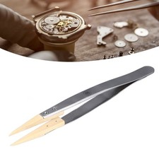 Anti Magnetic Tweezers With Replaceable Pointed Wooden Tips Watch Repair New