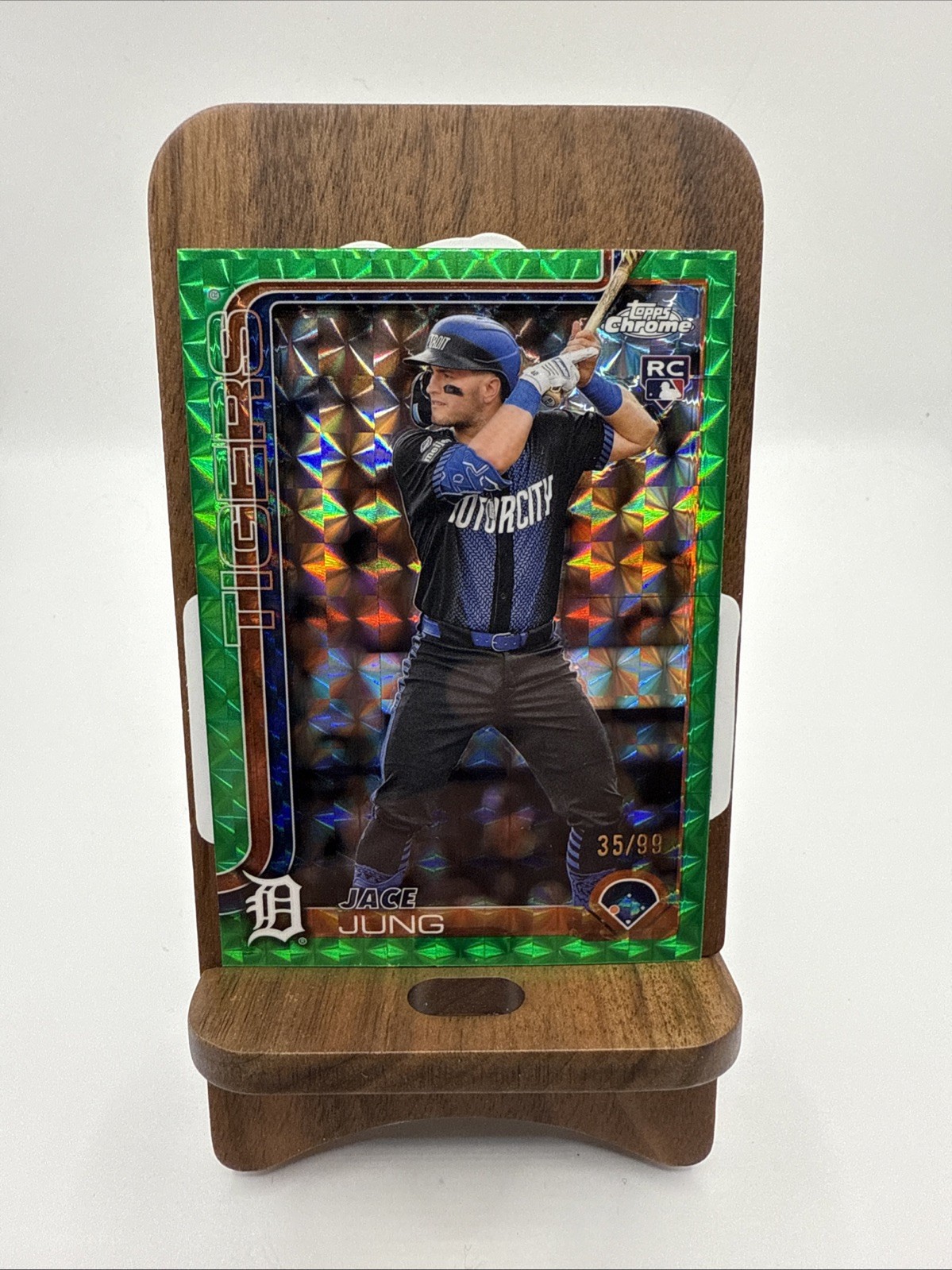 2025 Topps Chrome - Jace Jung #225 Green Geometric Refractor /99 (RC) Tigers