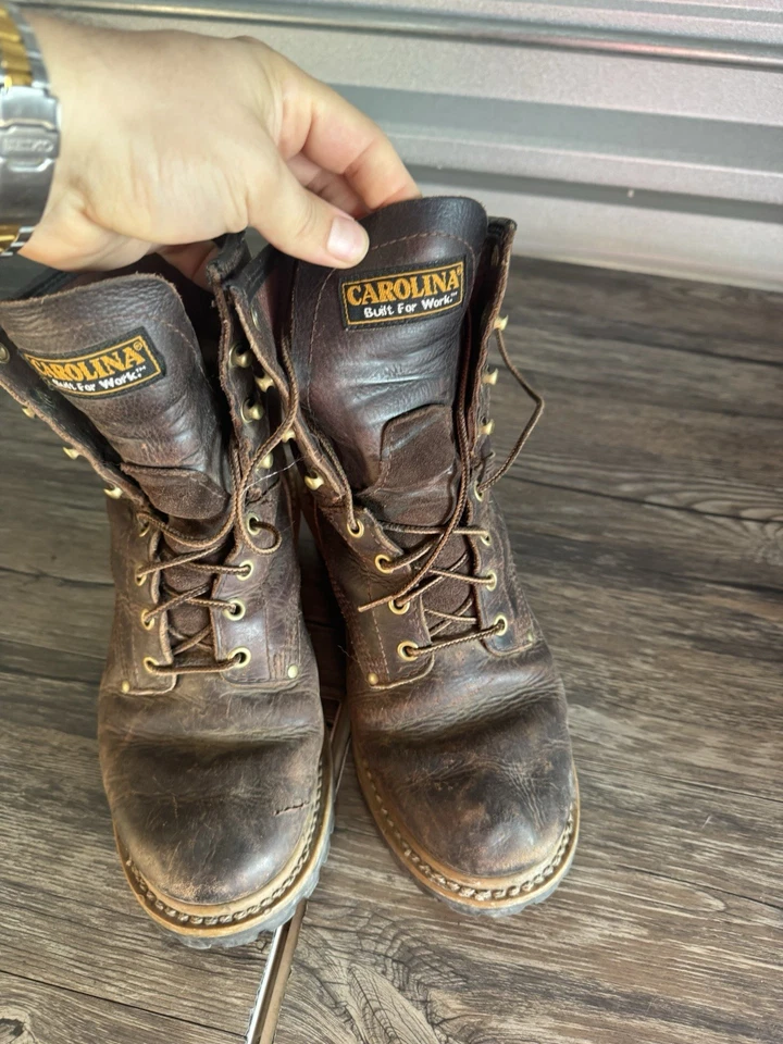 Botas Carolina Elm Logger para mujer talla 8 M cuero marrón resistente al aceite CA421 Foto 2 de 4