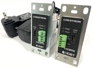 Pair Crestron DM-RMC-4K-100-C-1G-B-T Receiver & DM-TX Transmitter + AC Adapter