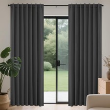 Blackout Curtains 108 Inches Long for Bedroom, Thermal Insulated Black Out Cu...