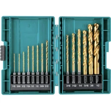 14 Pc. Titanium Drill Bit Set, 1/4 In. Hex Shank