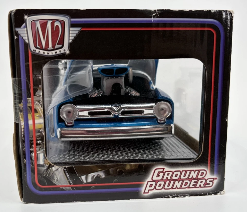 M2 Ground Pounders 1956 Ford F-10 Pickup White/Blue Limited Production 1:24 - Image 4 of 4