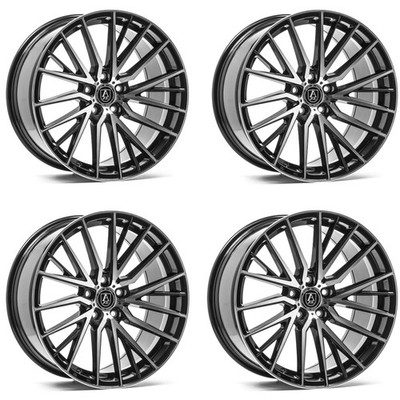Set 4 20'' Axe Wheels EX40 Black & Polished Face 20x8.5 Wheels 5x110 40mm Rims