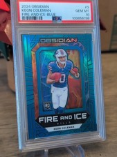 2024 Obsidian Keon Coleman Fire and Ice Blue /25 PSA 10 Pop 1!! Bills 🔥👌