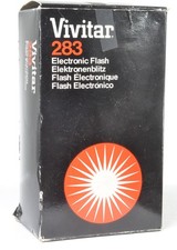 Vivitar Model 283 Hot Shoe flash in box, tested, works, includes batteries