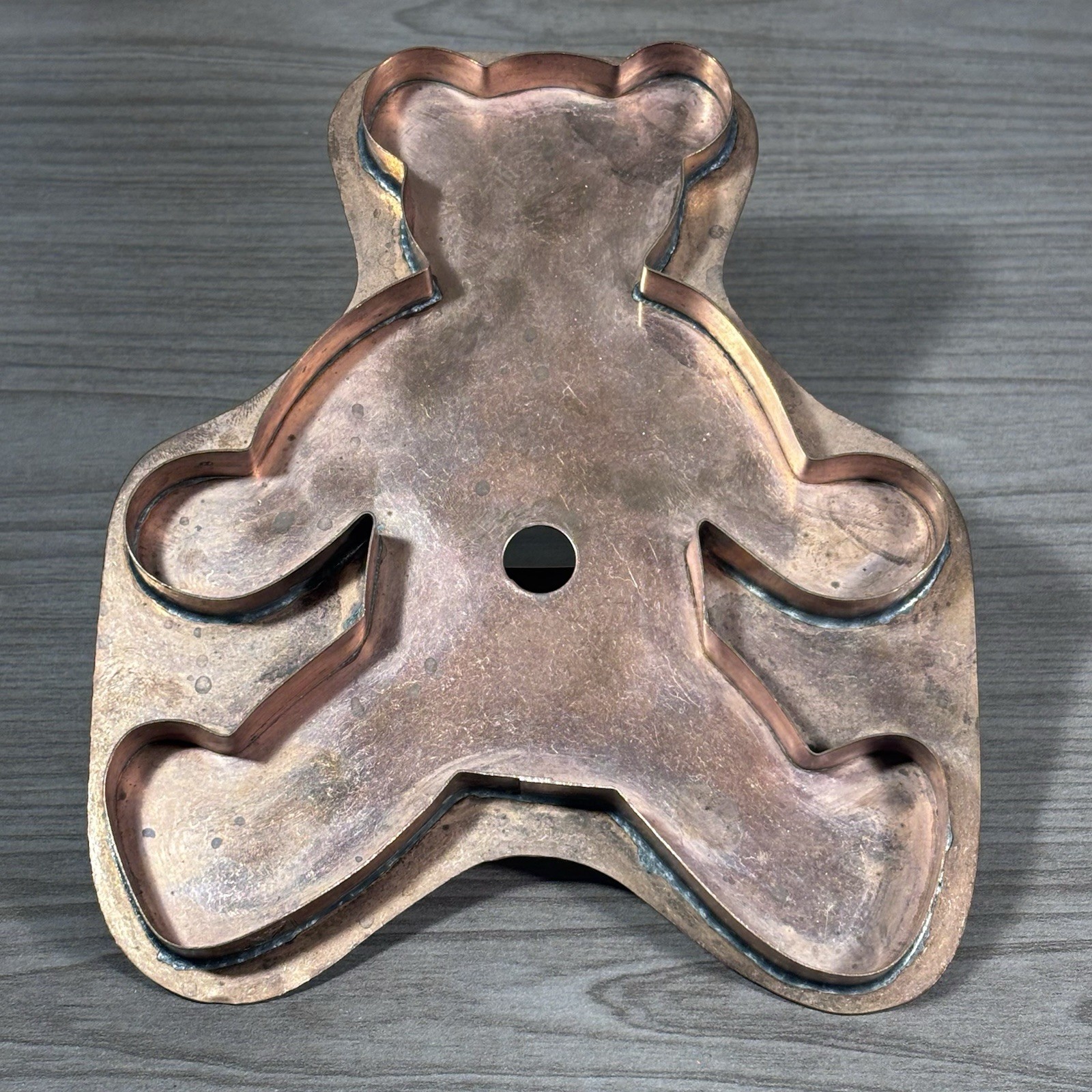 1997 Large Martha Stewart for Nordstrom Teddy Bear Copper Cookie Cutter 7" x 6"