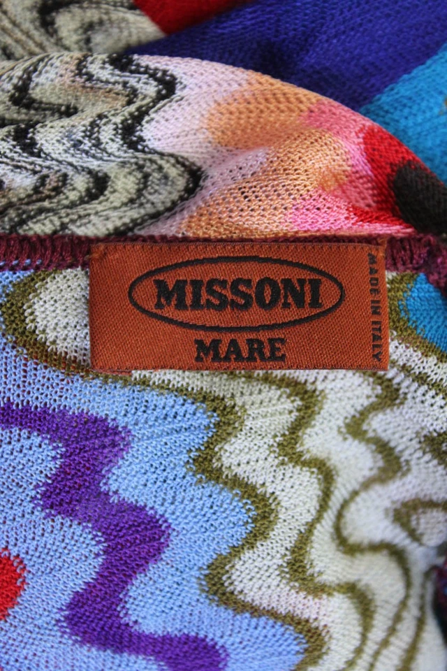 Missoni Mare Womens Half Sleeve Wavy Knit Cover Up Red Blue White Size IT 40 - Image 4 of 4
