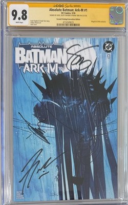 ABSOLUTE BATMAN: ARK-M #1 JOCK VARIANT CGC SS 9.8 SIGS BY JOCK, SNYDER & TIERI