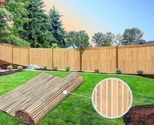 Bamboo Slatted Fence 1.8m x 4m Natural Bamboo Privacy Screening Roll Eco Durable