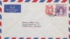 BIRMA 1954 okładka poczty lotniczej z RANGONU do AUSTRII