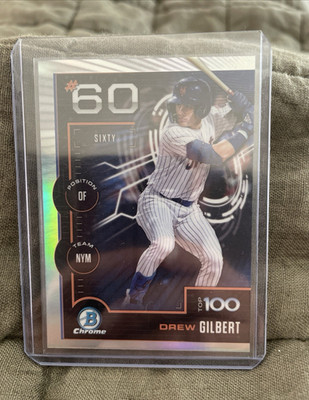 2025 Topps Bowman Chrome Scouts Top 100 Drew Gilbert #BTP-60 Mets Insert