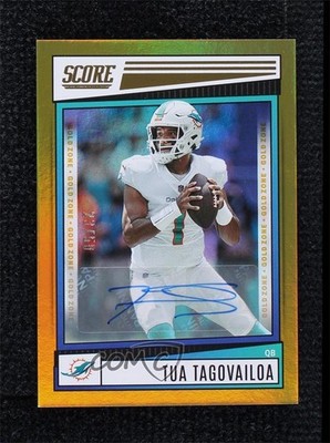 2022 Score Gold Zone Signatures 23/50 Tua Tagovailoa #274 Auto 1d59
