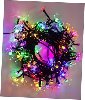 Cute Pastel Flower Fairy Lights String, Cherry 33ft Multi-colored Flowers