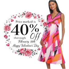 NWT Karl Lagerfeld Pink and Orange Geometric Midi Dress Size 10