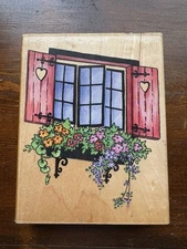 Flower Windowbox Mounted Stamp CHARITY'S WINDOWBOX #R021 by Stampendous Flowers