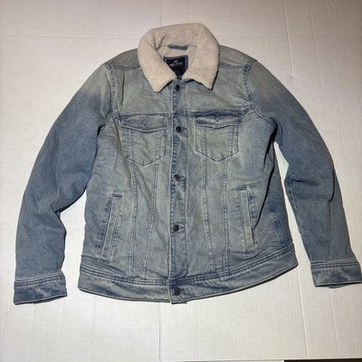 Hollister California Epic Flex Sherpa-Lined Jean Denim Jacket Men's Size Large