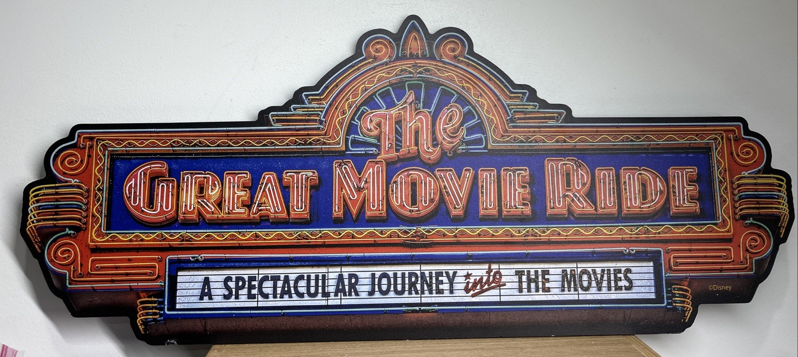 The Great Movie Ride Sign (Authentic Walt Disney World) Rare & Discontinued 30”